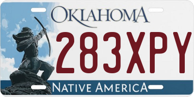 OK license plate 283XPY
