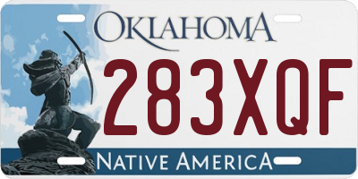 OK license plate 283XQF