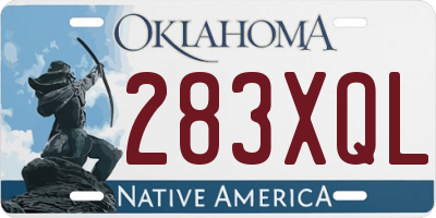 OK license plate 283XQL