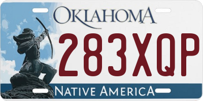 OK license plate 283XQP