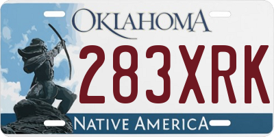 OK license plate 283XRK