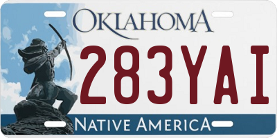 OK license plate 283YAI