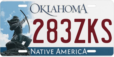 OK license plate 283ZKS
