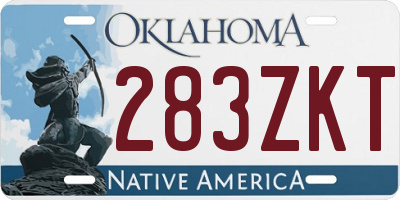 OK license plate 283ZKT