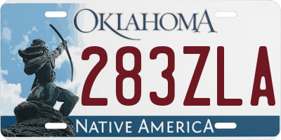 OK license plate 283ZLA