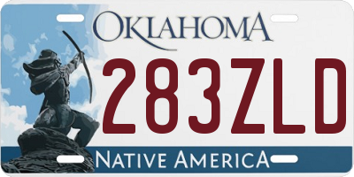 OK license plate 283ZLD