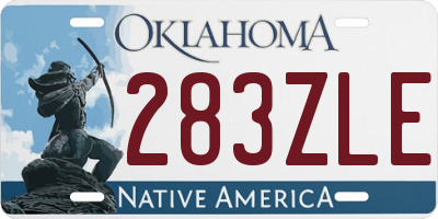 OK license plate 283ZLE