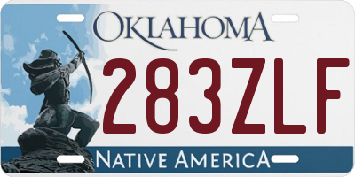 OK license plate 283ZLF