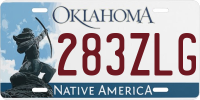 OK license plate 283ZLG