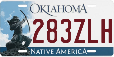 OK license plate 283ZLH