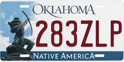 OK license plate 283ZLP