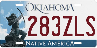 OK license plate 283ZLS