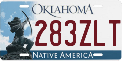 OK license plate 283ZLT