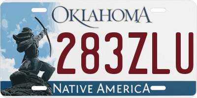 OK license plate 283ZLU