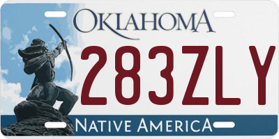 OK license plate 283ZLY