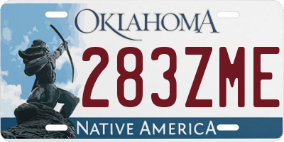 OK license plate 283ZME