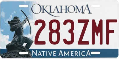 OK license plate 283ZMF