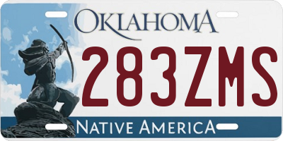 OK license plate 283ZMS