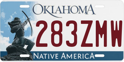 OK license plate 283ZMW