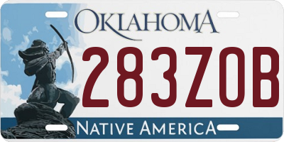 OK license plate 283ZOB