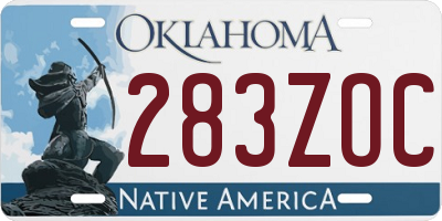 OK license plate 283ZOC
