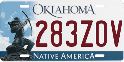 OK license plate 283ZOV