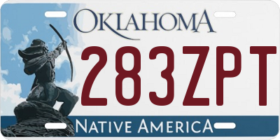 OK license plate 283ZPT