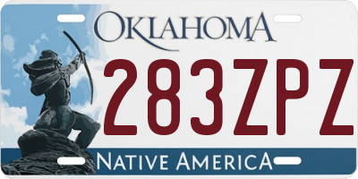 OK license plate 283ZPZ