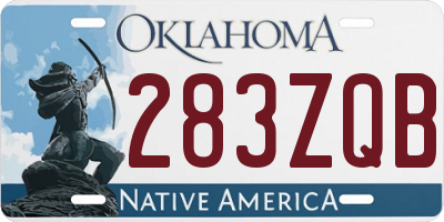 OK license plate 283ZQB