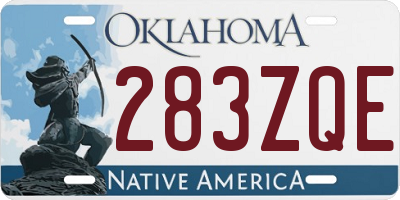 OK license plate 283ZQE