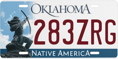 OK license plate 283ZRG