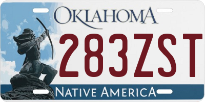 OK license plate 283ZST