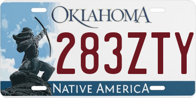 OK license plate 283ZTY