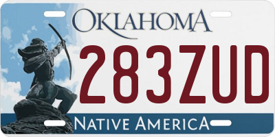 OK license plate 283ZUD