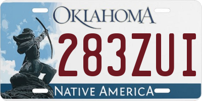 OK license plate 283ZUI