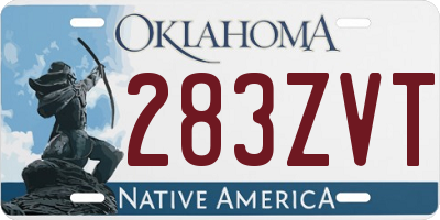 OK license plate 283ZVT