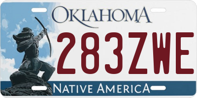 OK license plate 283ZWE