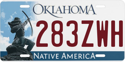 OK license plate 283ZWH