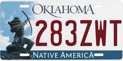 OK license plate 283ZWT