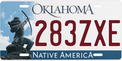 OK license plate 283ZXE