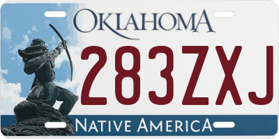 OK license plate 283ZXJ