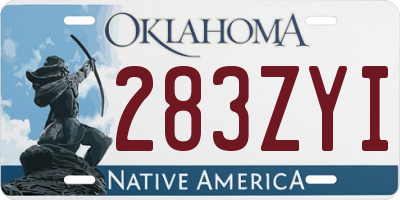 OK license plate 283ZYI