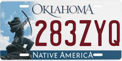 OK license plate 283ZYQ