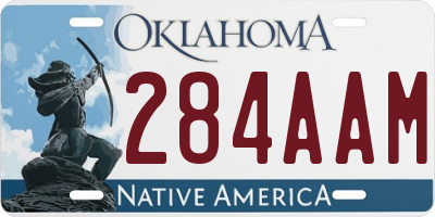 OK license plate 284AAM