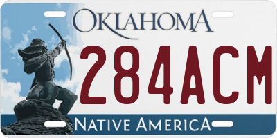 OK license plate 284ACM