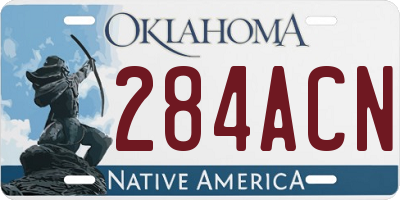 OK license plate 284ACN