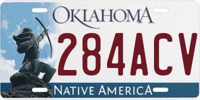 OK license plate 284ACV