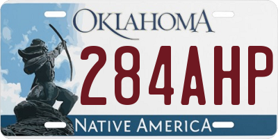 OK license plate 284AHP