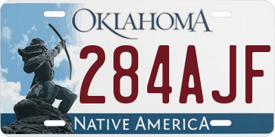 OK license plate 284AJF