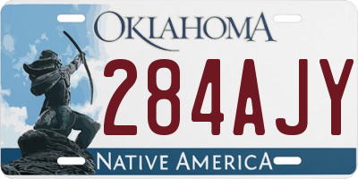 OK license plate 284AJY